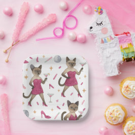 キャットメイクアップアーティストFOR WOMAN GIRL LADY猫好き ペーパープレート