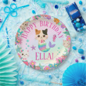 キャットメイドマーメイドガールバースデーパーティー ペーパープレート (パーティー)