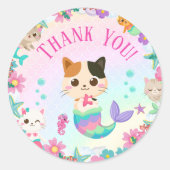 キャットメイドマーメイドガールバースデーパーティー ラウンドシール (正面)