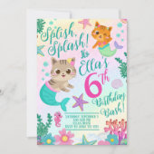 キャットメイドマーメイドガールバースデーパーティー 招待状 (正面)