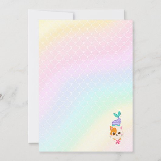 キャットメイドマーメイドガールバースデーパーティー 招待状 (裏面)