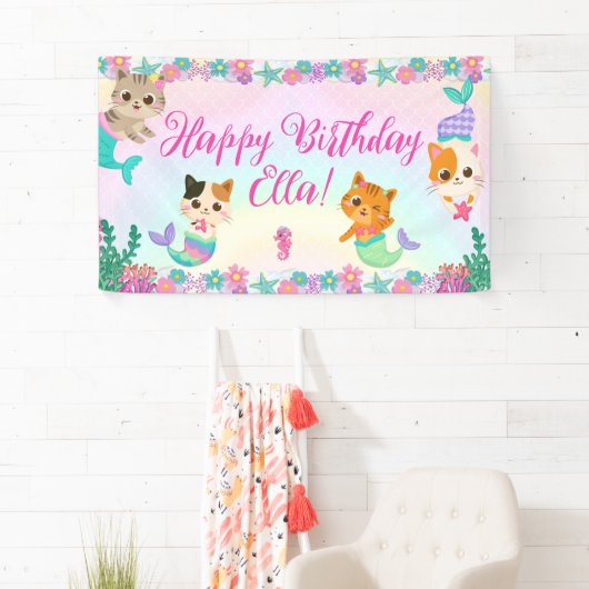 キャットメイドマーメイドガールバースデーパーティー 横断幕 (インサイチュ)