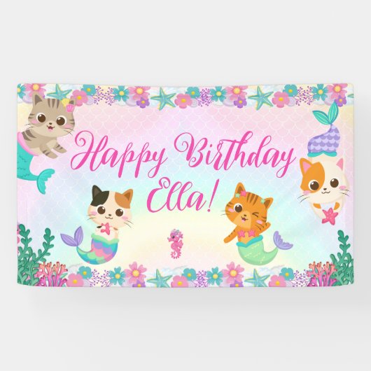 キャットメイドマーメイドガールバースデーパーティー 横断幕 (横)