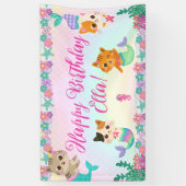 キャットメイドマーメイドガールバースデーパーティー 横断幕 (縦)