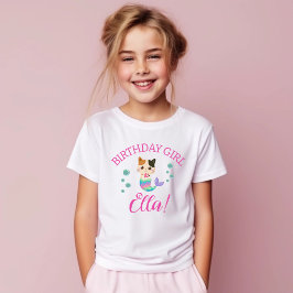 キャットメイドマーメイドガールバースデーパーティー Tシャツ