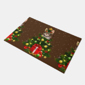 キャットメインクーンキャットクリスマスツリーライトズ猫好き醜い ドアマット (アングル)