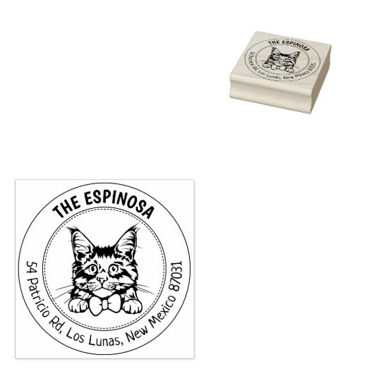 キャットメインクーンファミリー差出人住所 ラバースタンプ (押印)