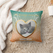 キャットメモリアルエンジェルウィングスの写真パーソナライズされた クッション (ブランケット)