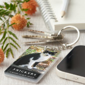 キャットメモリアルキーチェーン – 祈りの言葉オン キーホルダー (正面右)