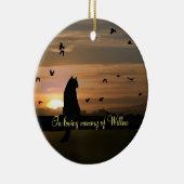 キャットメモリアル悔やみや弔慰トリビュート セラミックオーナメント (右)