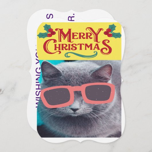 キャットメリーおもしろいクリスマスカード (正面/裏面)