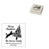 キャットメリーおもしろいクリスマスファミリー差出人住所 ラバースタンプ (押印)