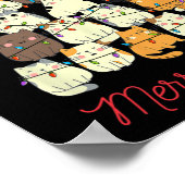 キャットメリーキャットクリスマスツリー猫好き ポスター (角)