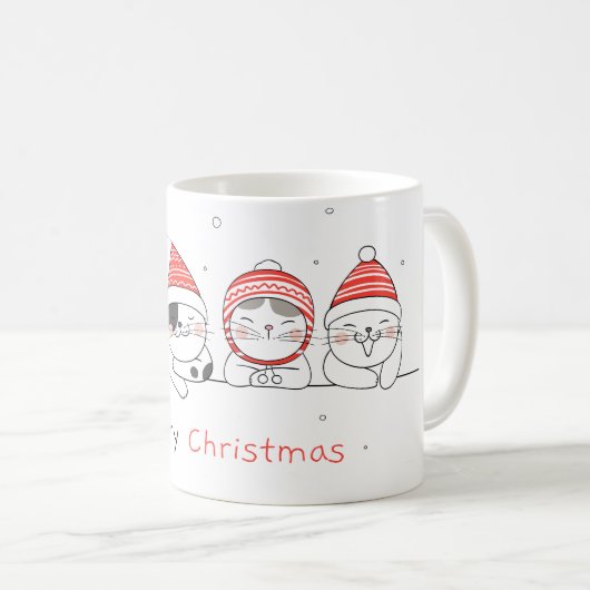 キャットメリークリスマス コーヒーマグカップ (正面右)