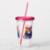 キャットメーヌクーンポートレートレインボーカラー アクリルタンブラー (裏面)