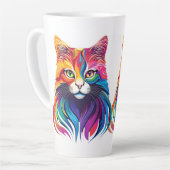 キャットメーヌクーンポートレートレインボーカラー カフェラテマグ (左アングル)