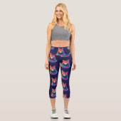 キャットメーヌクーンポートレートレインボーカラー カプリレギンス (正面)