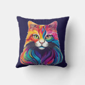 キャットメーヌクーンポートレートレインボーカラー クッション (裏面)