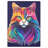 キャットメーヌクーンポートレートレインボーカラー クリップボード (裏面)