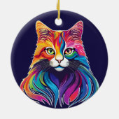 キャットメーヌクーンポートレートレインボーカラー セラミックオーナメント (裏面)