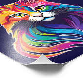 キャットメーヌクーンポートレートレインボーカラー フォトプリント            (角)