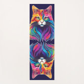 キャットメーヌクーンポートレートレインボーカラー ヨガマット (正面)
