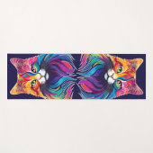 キャットメーヌクーンポートレートレインボーカラー ヨガマット (正面(横))