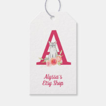 キャットモノグラムとピンクのフローラブーケ商品