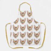 キャットモマエプロン – かわいい子猫顔スタイリッシュ料理 エプロン (正面)