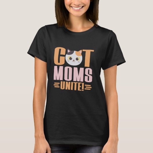 キャットモムズ猫ママ Tシャツ (正面)