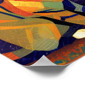 キャットモロッコモザイク抽象芸術アートカラフル子猫 ポスター (角)