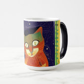 キャットモロッコモザイク抽象芸術アートカラフル子猫 モーフィングマグカップ (正面右)