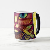 キャットモロッコモザイク抽象芸術アートパターン(の模様が)ある子猫 モーフィングマグカップ (正面右)