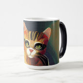 キャットモロッコモザイク抽象芸術アートポートレート子猫 モーフィングマグカップ (正面右)