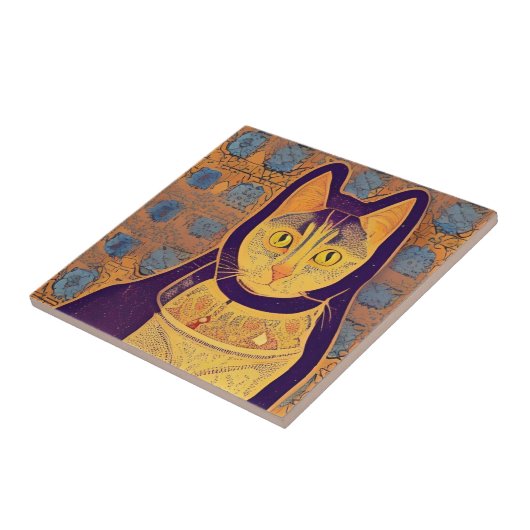 キャットモロッコモザイク抽象芸術アート暖かい子猫の声 タイル (側面)