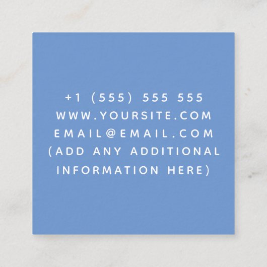 キャットユニコーンオンザクラウドペットシッター気に動物 スクエア名刺 (裏面)