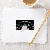 キャットユニコーンカラフルスターズブラック差出人住所 ラベル (インサイチュ)