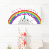 キャットユニコーンガール誕生日 横断幕 (インサイチュ)