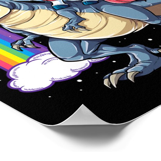 キャットユニコーンライド恐竜Tレックスキットン恋人スパ ポスター (角)