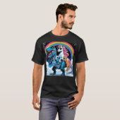 キャットユニコーン乗馬恐竜キットン恋人宇宙ギャル Tシャツ (正面フル)