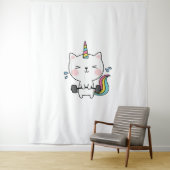 キャットユニコーンTシャツトレーニングジムレインボーカテコーンC タペストリー (インサイチュ)