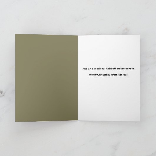 キャットユーモアのホリデーカードからのメリークリスマス シーズンカード (内部)