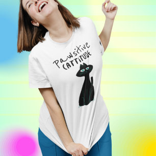 キャットユーモスプンポーシティブ引用文 Tシャツ