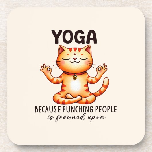 キャットヨガポーズおもしろい- Yoga コースター (正面)