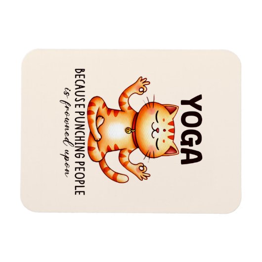 キャットヨガポーズおもしろい- Yoga マグネット (横)