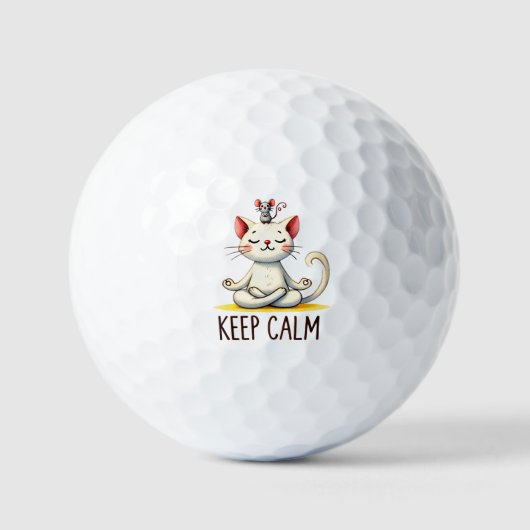 キャットヨガポーズ保- Calm ゴルフボール (正面)