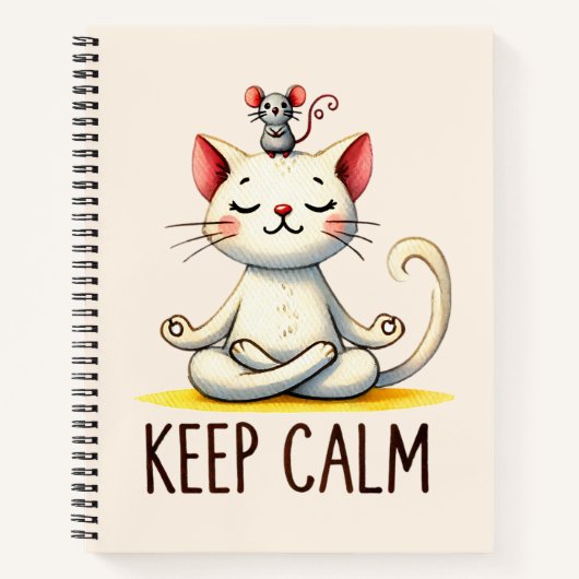 キャットヨガポーズ保- Calm ノートブック (正面)