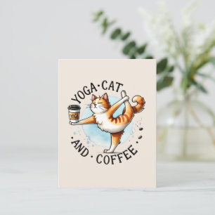 キャットヨガポーズ – ヨガキャット&コーヒー ポストカード