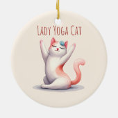 キャットヨガポーズ – Lady Yoga Cat セラミックオーナメント (裏面)