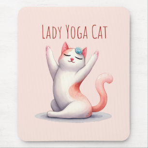 キャットヨガポーズ – Lady Yoga Cat マウスパッド